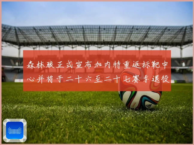 森林狼正式宣布加内特重返标靶中心并将于二十六至二十七赛季退役赛场复盘